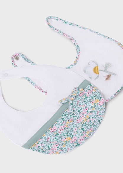 MAYORAL - set 2 bavette fantasia verde accessori corredino - GIRL