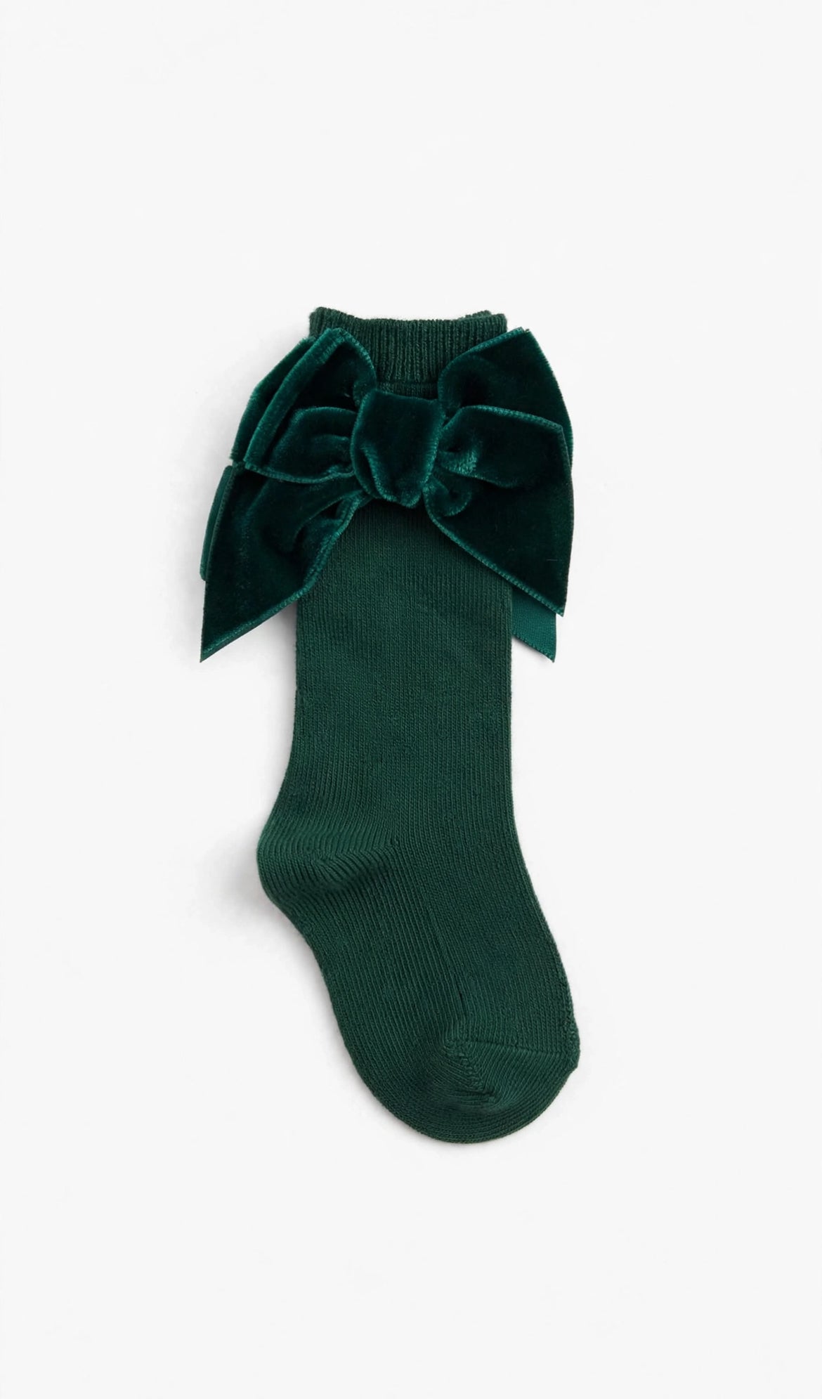 CONDOR-calzettone fiocco velluto verde-invernale