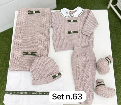 MARLU' - completo 2 pz lana 100% (set n. 63) corredino invernale 25/26 - BOY