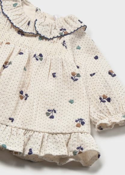 MAYORAL-vestito con colletto beige-invernale