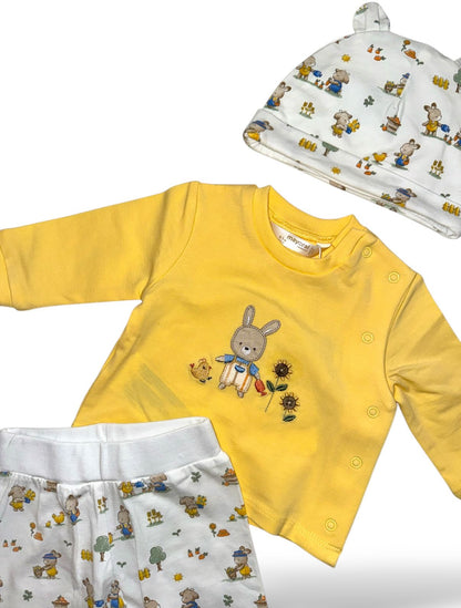 MAYORAL - completo 2pz + cuffietta orecchie cotone corredino est 25 - BOY