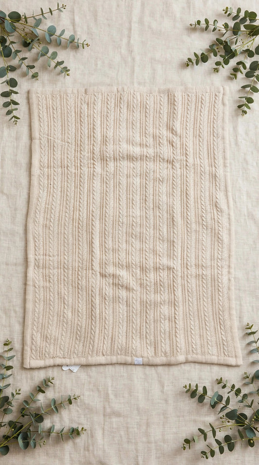 PAPPA E LATTE - copertina tricot beige - invernale