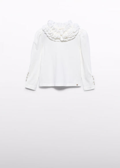 ABEL & LULA - t-shirt rouge e perle bianco - invernale