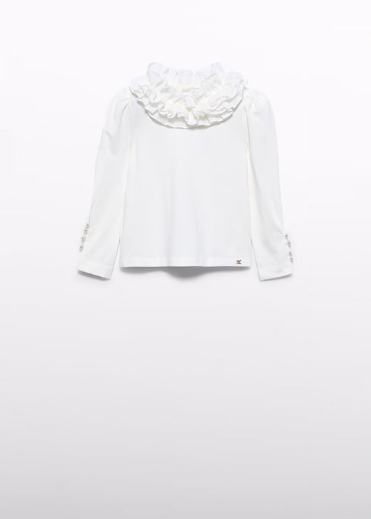 ABEL & LULA - t-shirt rouge e perle bianco - invernale