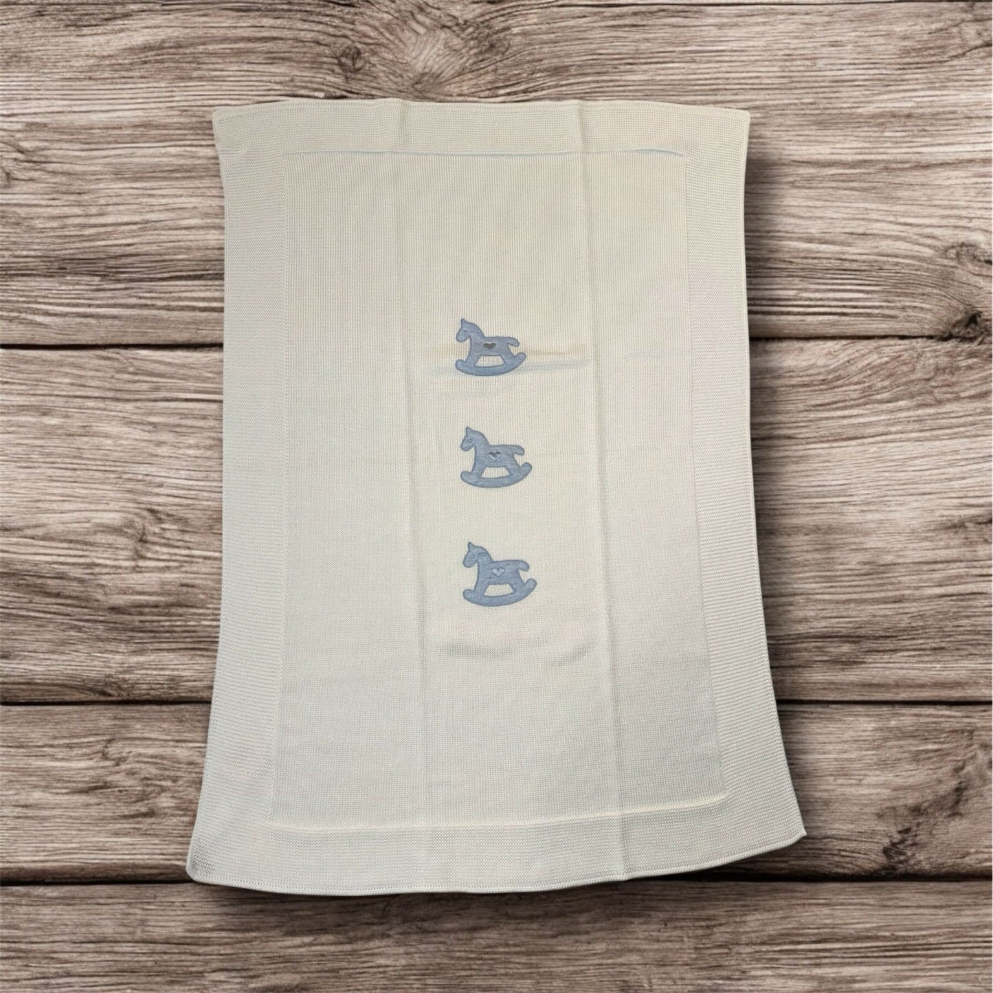 BABY LORD - coperta in filo di cotone cavallucci corredino est 25 - BOY