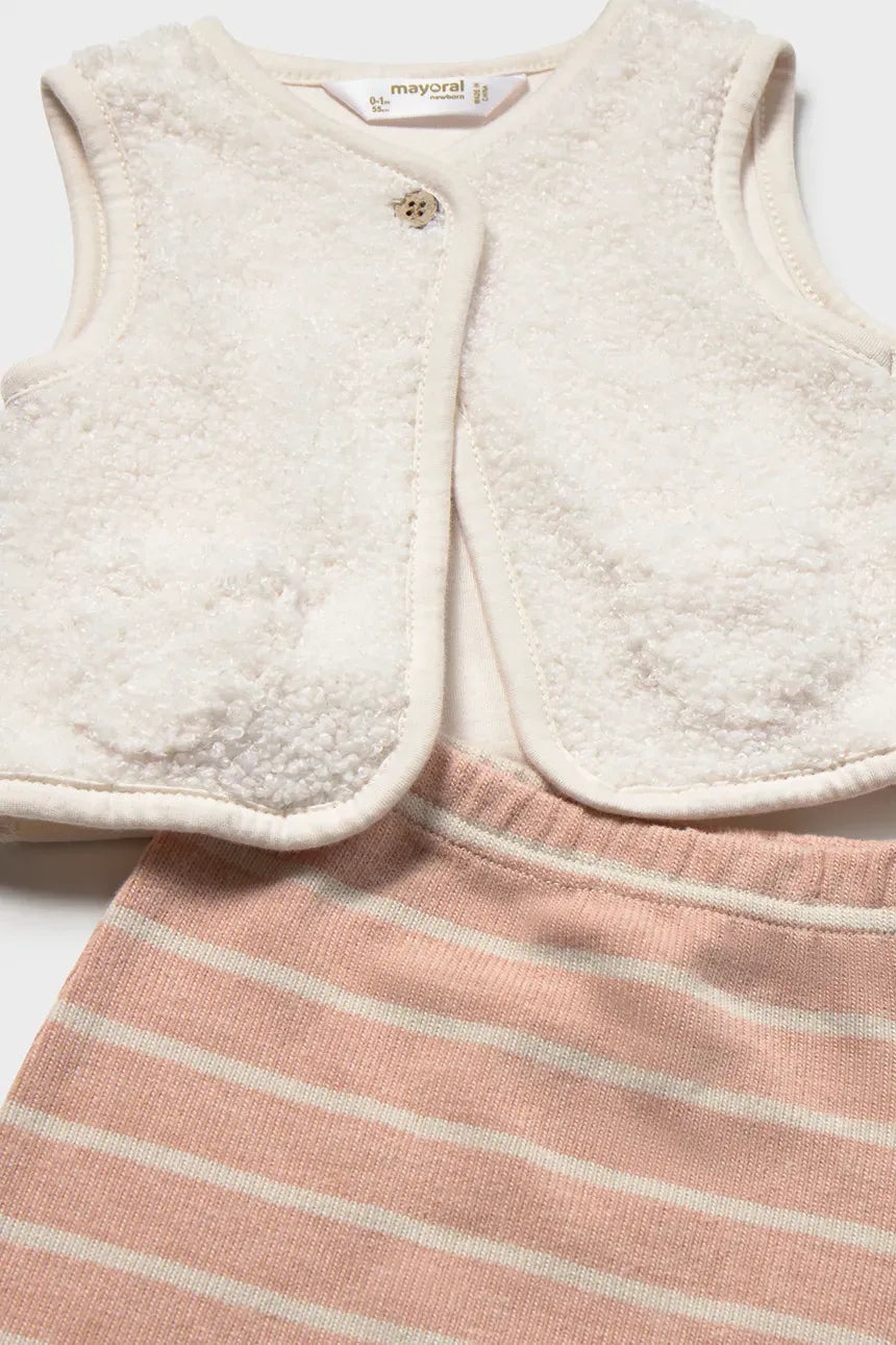 MAYORAL-completo con gilet rosa baby-invernale