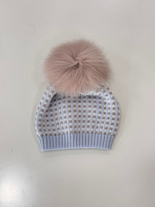 MARLU' - cuffietta 100% lana con pon pon (set. 53) corredino invernale 25/26 - BOY