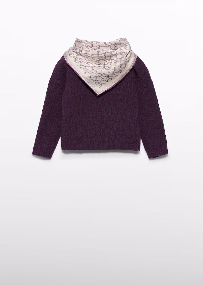 ABEL & LULA -  maglione foulard viola - invernale