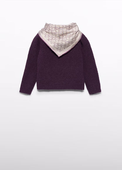 ABEL & LULA -  maglione foulard viola - invernale