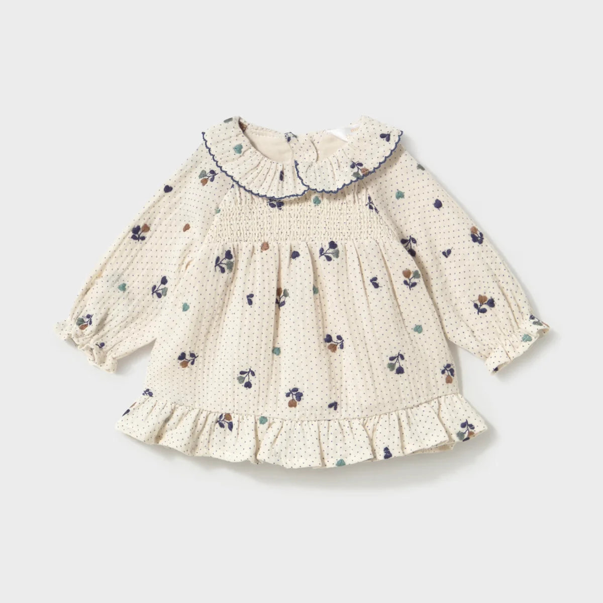 MAYORAL-vestito con colletto beige-invernale