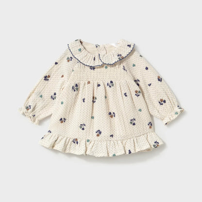 MAYORAL-vestito con colletto beige-invernale