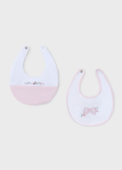MAYORAL - set 2 bavette rosa baby accessori corredino - GIRL