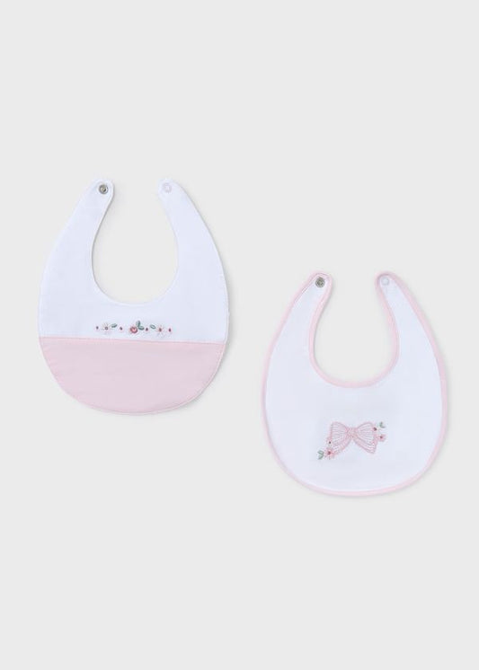 MAYORAL - set 2 bavette rosa baby accessori corredino - GIRL