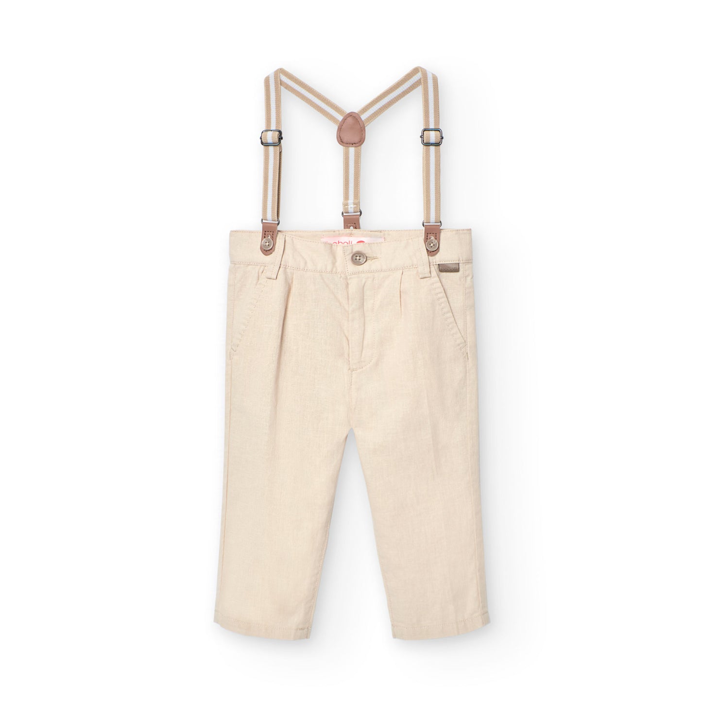 BOBOLI - pantalone con bretelle in lino abbigliamento est 25 j - BOY