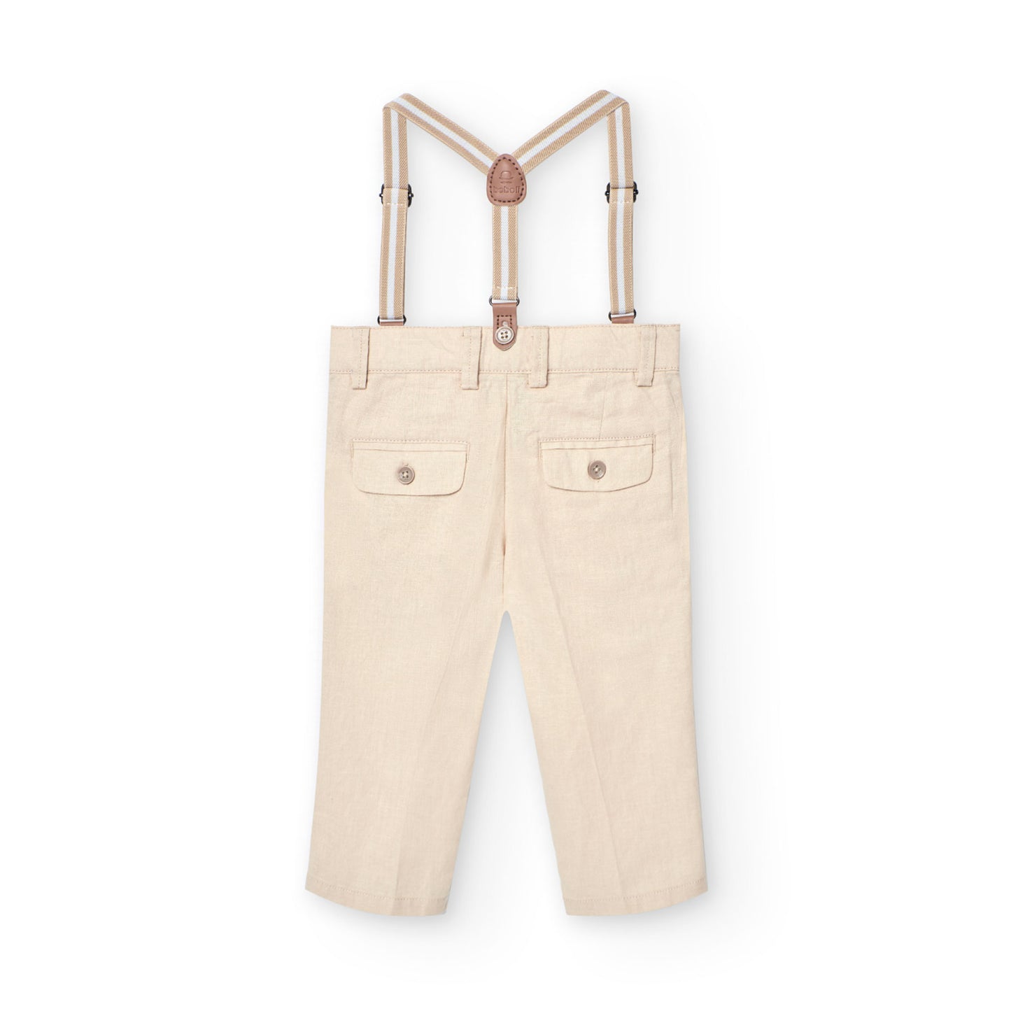 BOBOLI - pantalone con bretelle in lino abbigliamento est 25 j - BOY