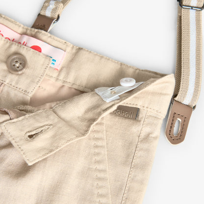 BOBOLI - pantalone con bretelle in lino abbigliamento est 25 j - BOY