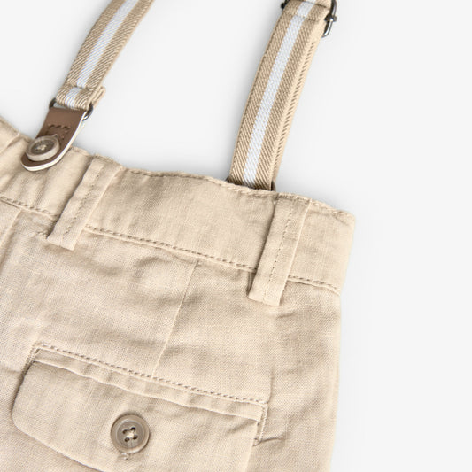 BOBOLI - pantalone con bretelle in lino abbigliamento est 25 j - BOY