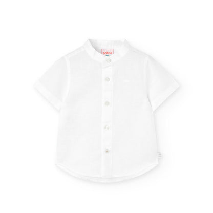 BOBOLI - camicia coreana manica corta in lino abbigliamento est 25 j - BOY