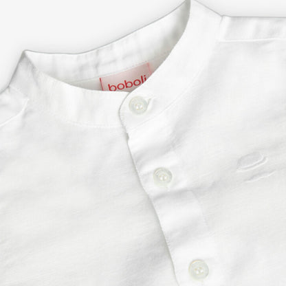 BOBOLI - camicia coreana manica corta in lino abbigliamento est 25 j - BOY