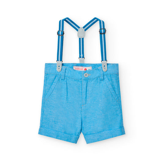 BOBOLI - bermuda con bretelle in lino abbigliamento est 25 j - BOY