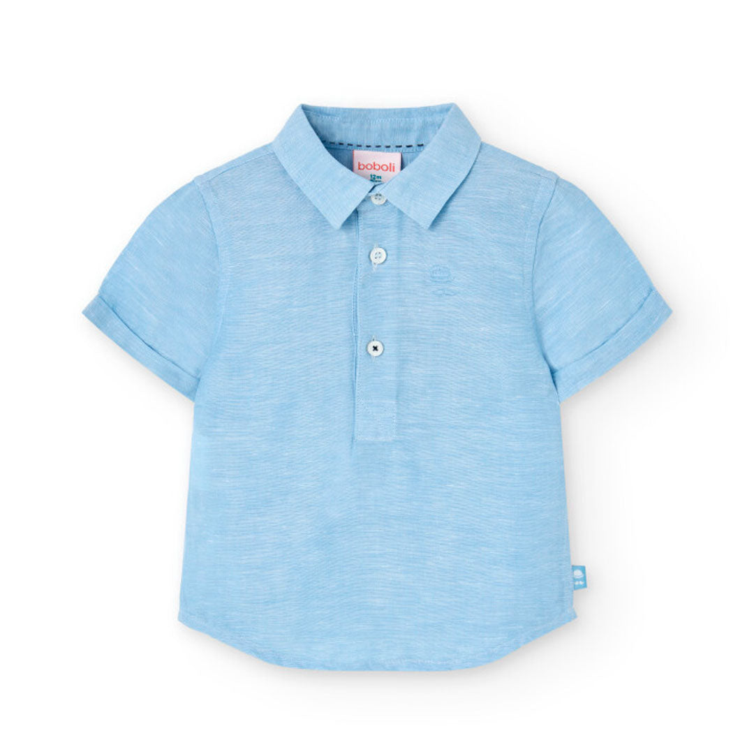 BOBOLI - camicia manica corta in lino abbigliamento est 25 j - BOY