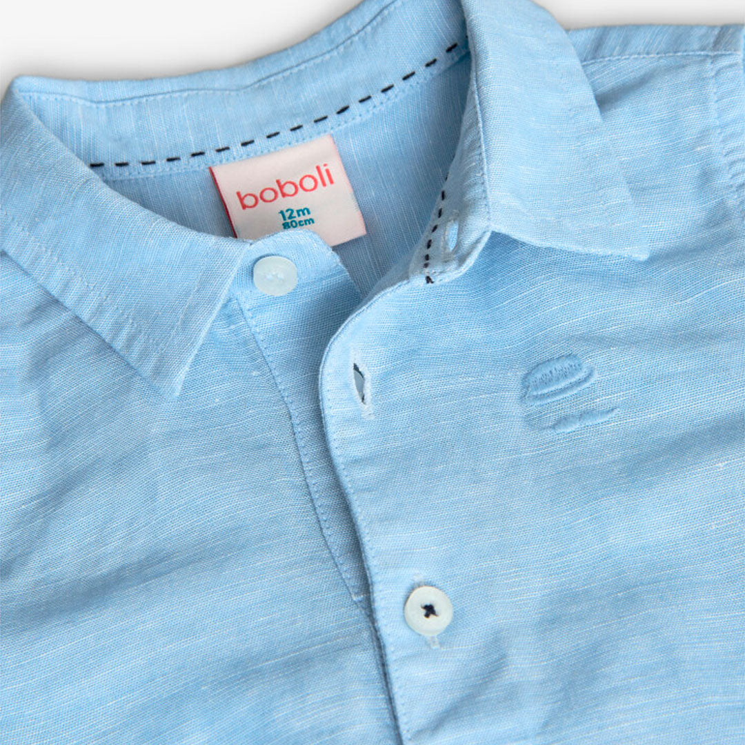 BOBOLI - camicia manica corta in lino abbigliamento est 25 j - BOY