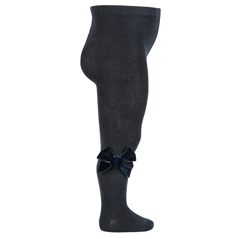 CONDOR- calzamaglia con fiocco in velluto blu - invernale