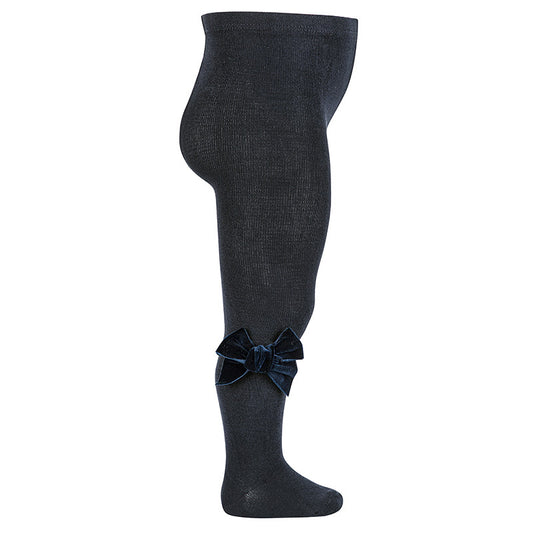 CONDOR- calzamaglia con fiocco in velluto blu - invernale