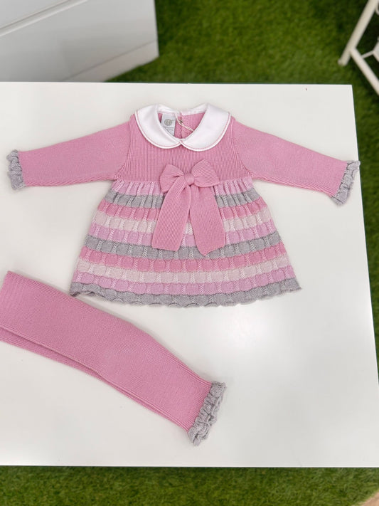 MARLU' - completo 2 pz lana 100% (set n. 23 marsala) corredino invernale 25/26 - GIRL
