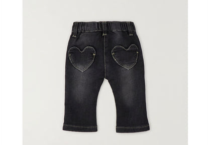 MINIBANDA - pantalone denim lungo nero - invernale