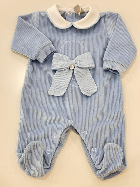 MARLU' - tutina orsetto ciniglia (set. 59 cielo) corredino invernale 25/26 - BOY