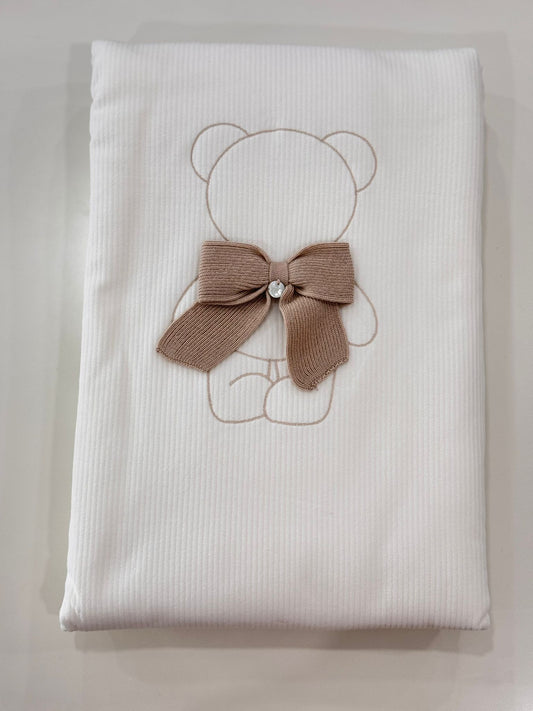 MARLU' - coperta orsetto ciniglia (set. 59 vaniglia) corredino invernale 25/26 - UNISEX