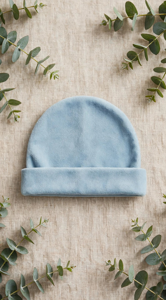PAPPA E LATTE - cappellino ciniglia cielo - invernale