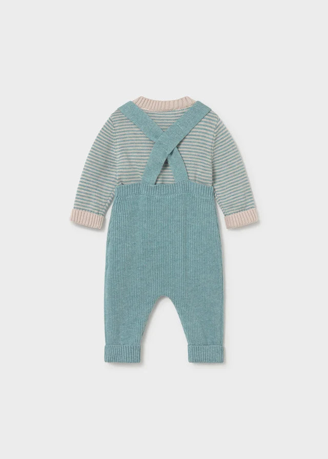 MAYORAL-completino salopette tricot ceruleo-invernale