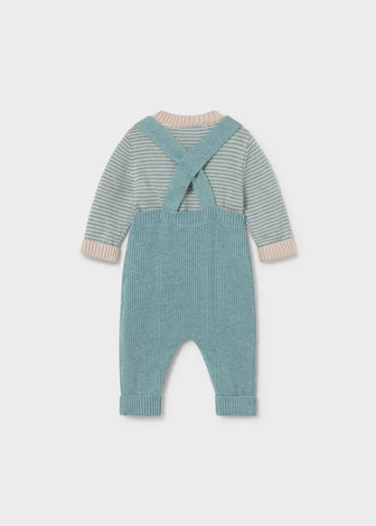 MAYORAL-completino salopette tricot ceruleo-invernale