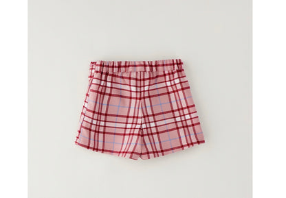 MINIBANDA - gonna pantaloncino quadri rosa - invernale