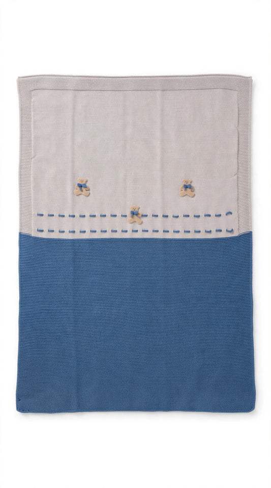 BABY LORD - coperta orsetti lana 100% sabbia/islanda - invernale
