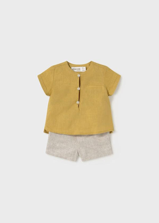 MAYORAL - completo corto 2 pz in lino abbigliamento est 25 b - BOY