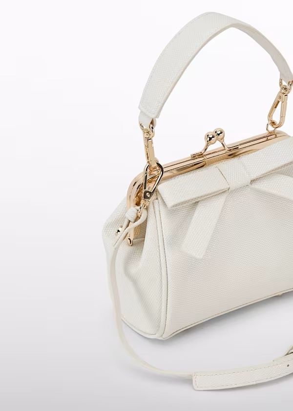 ABEL & LULA - borsa texture fiocco bianca accessori - GIRL