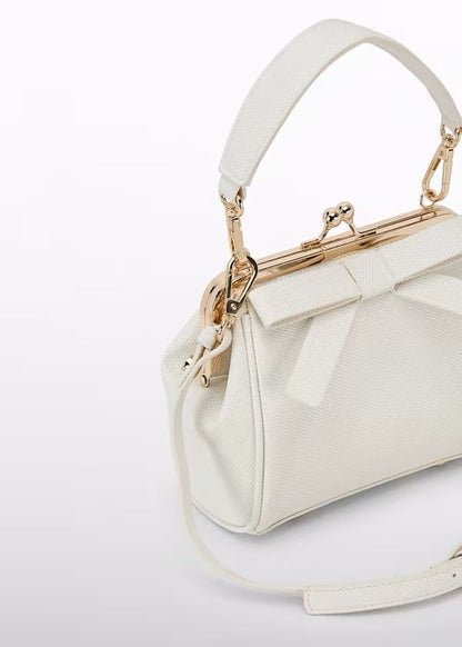 ABEL & LULA - borsa texture fiocco bianca accessori - GIRL