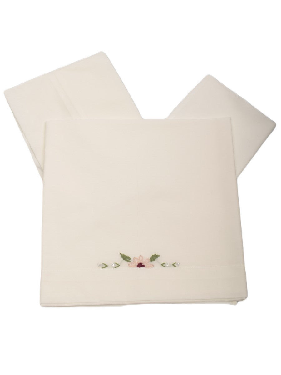 BARCELLINO - set lenzuolino bianco verde