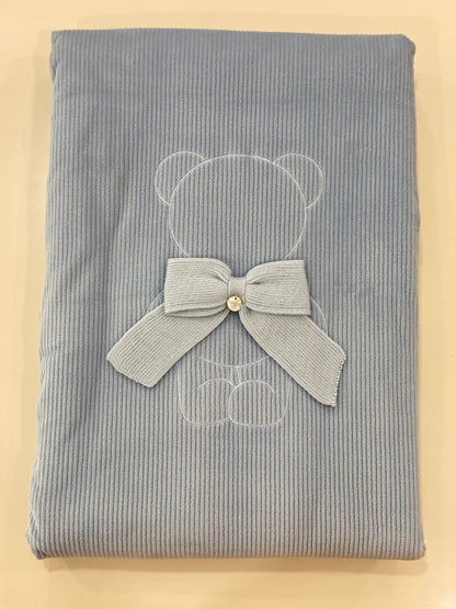 MARLU' - coperta orsetto ciniglia (set. 59 cielo) corredino invernale 25/26 - BOY