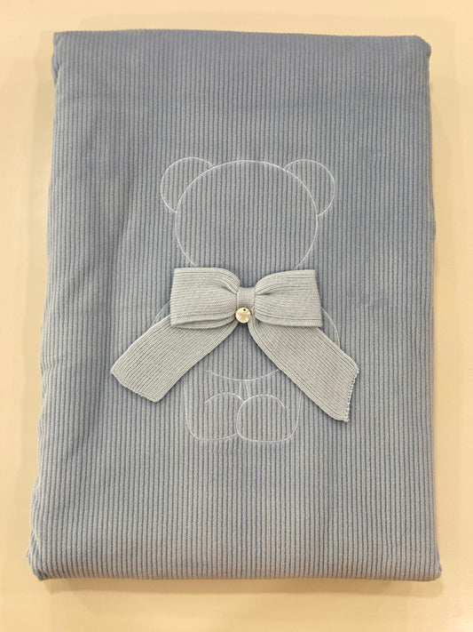 MARLU' - coperta orsetto ciniglia (set. 59 cielo) corredino invernale 25/26 - BOY