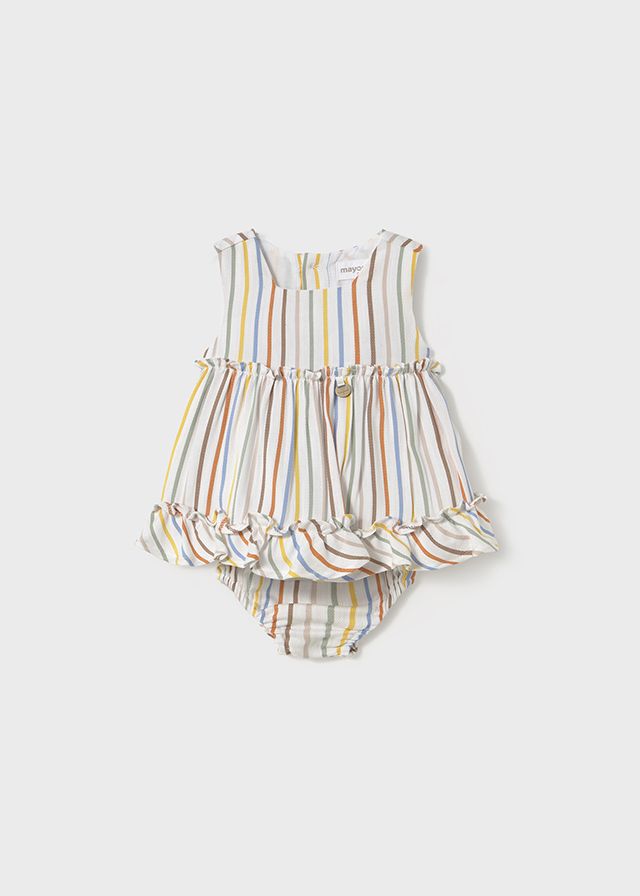 MAYORAL - vestito righe in lino con copripannolino giallo abbigliamento est 25 b - GIRL