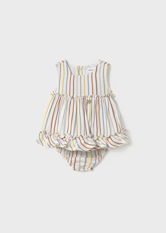 MAYORAL - vestito righe in lino con copripannolino giallo abbigliamento est 25 b - GIRL
