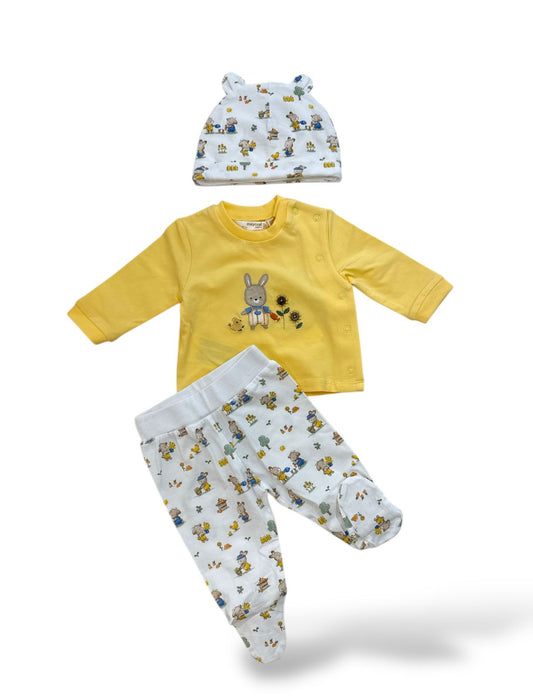 MAYORAL - completo 2pz + cuffietta orecchie cotone corredino est 25 - BOY