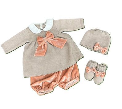 BABY LORD - completino + cappellino + scarpine corredino inv - GIRL