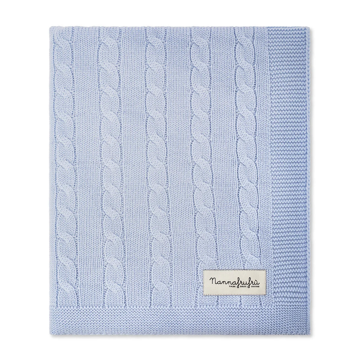 NANNAFRUFRÙ - coperta lana merino azzurro -invernale