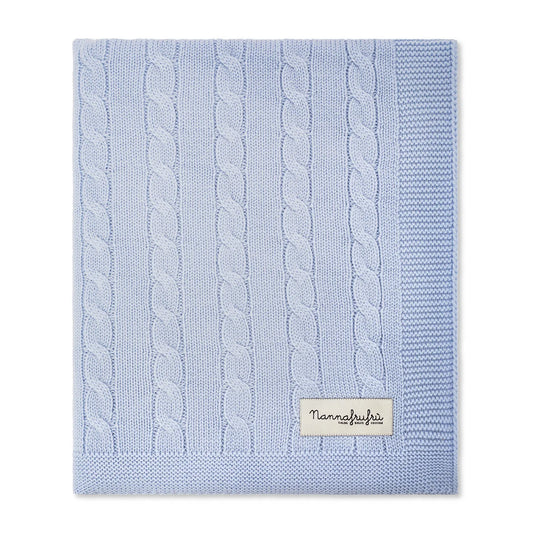 NANNAFRUFRÙ - coperta lana merino azzurro -invernale