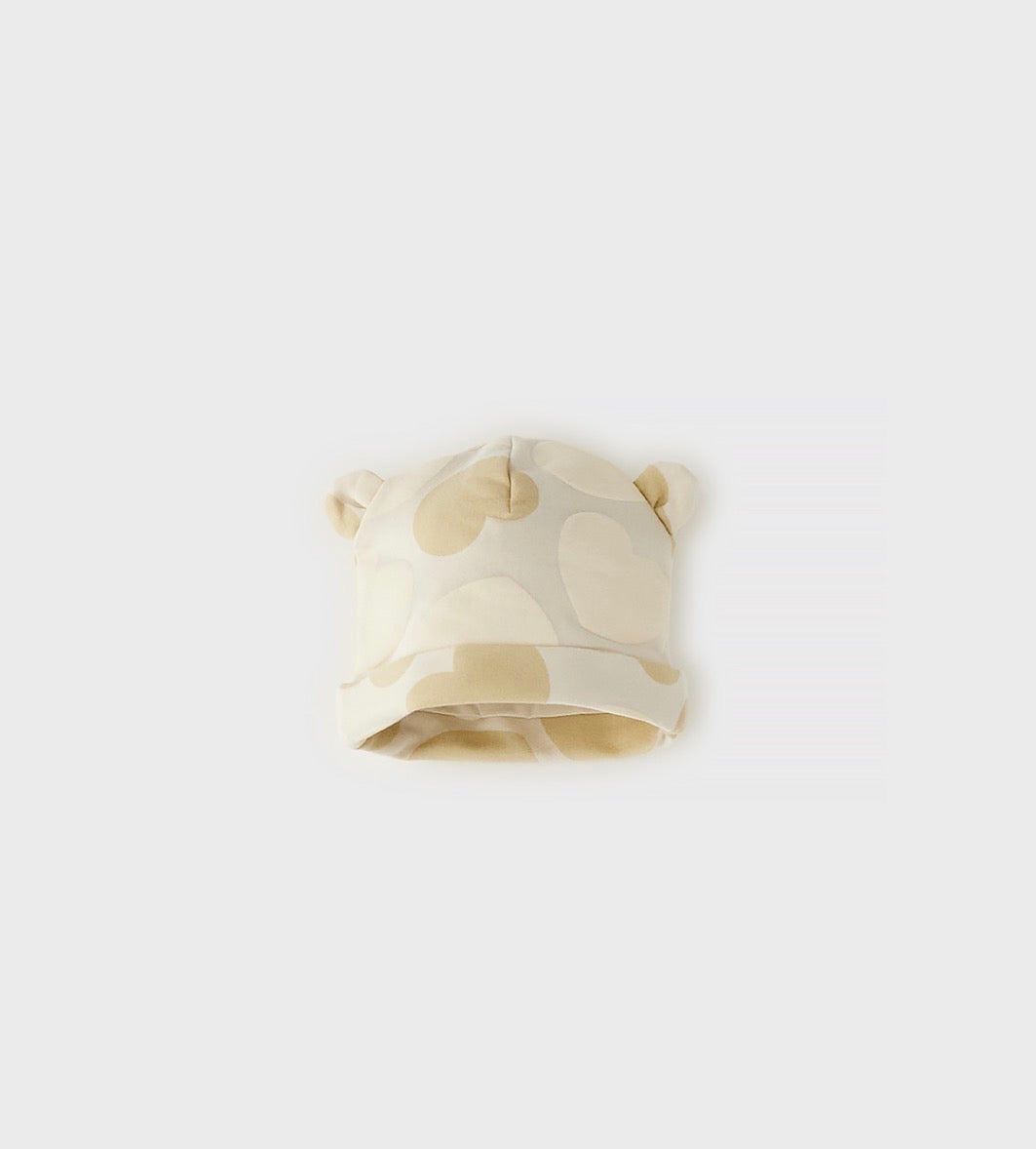 MINIBANDA - cappellino neonata beige - invernale